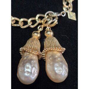 Vintage Sarah Coventry Goldtone and Faux Pearl Necklace